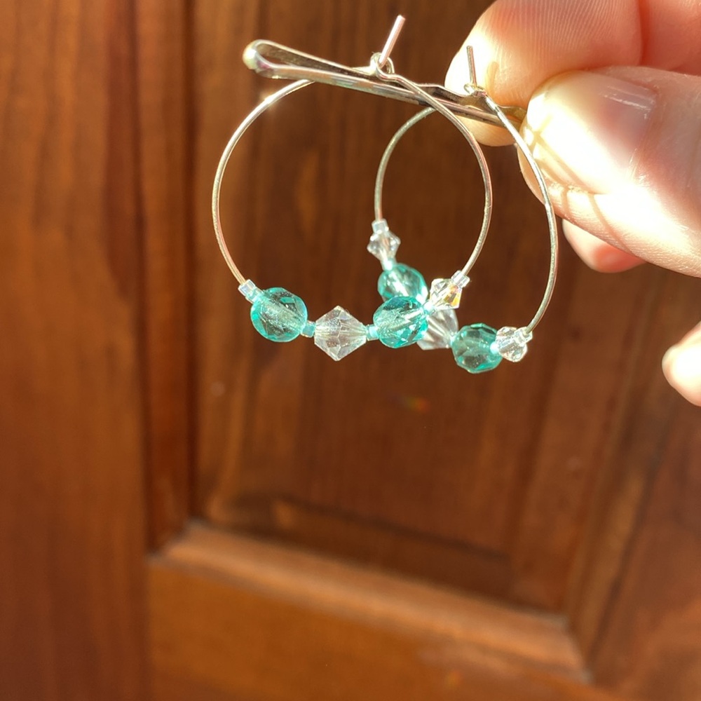 Swarovski crystal hoop earrings